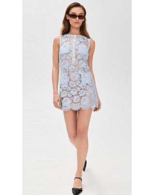 Women's Blue Delicate Lace Mini Dress Women's Blue Delicate Lace Mini Dress